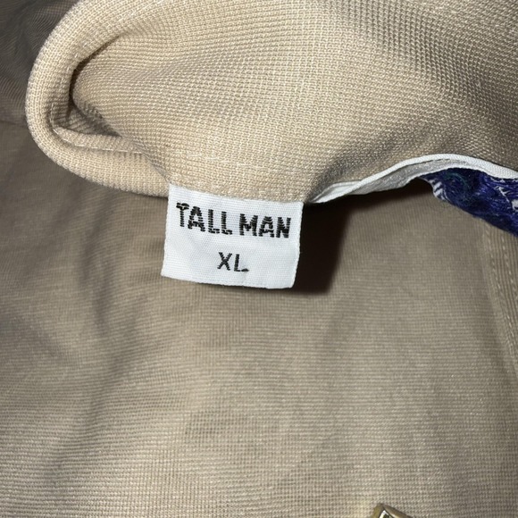 Vintage Nature Knit Polo Shirt Mens Tall XL Khaki Pocket Flap Short Sleeve Retro - Picture 7 of 8